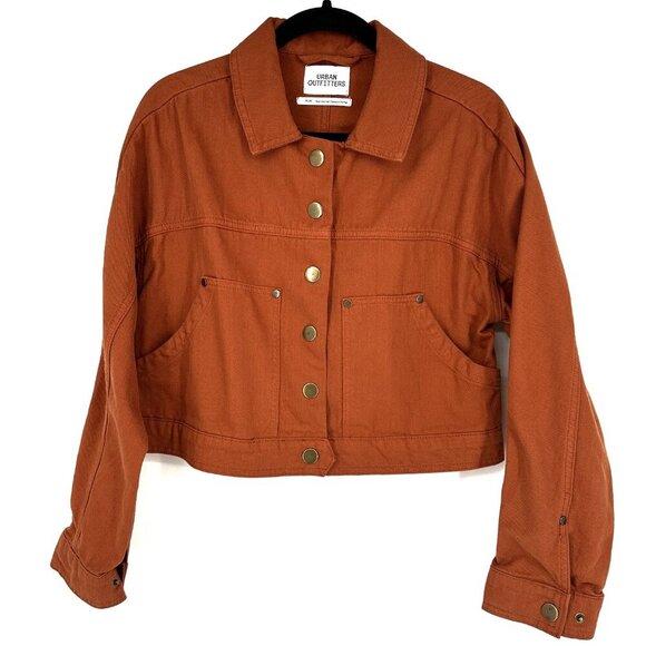 Urban Outfitters Gigi Cropped Gas Jacket Little Fires Everywhere Rust Medium - Picture 4 of 12